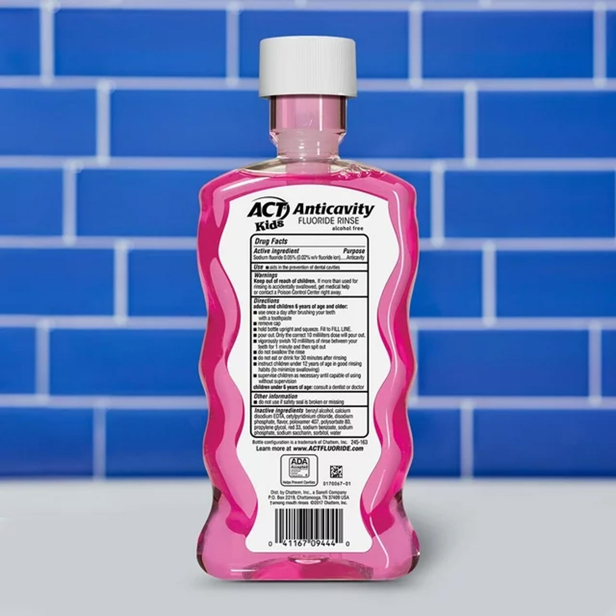 ACT Kids Anticavity Fluoride Rinse, Bubble Gum Blowout, 16.9 fl. oz - Imagen 2