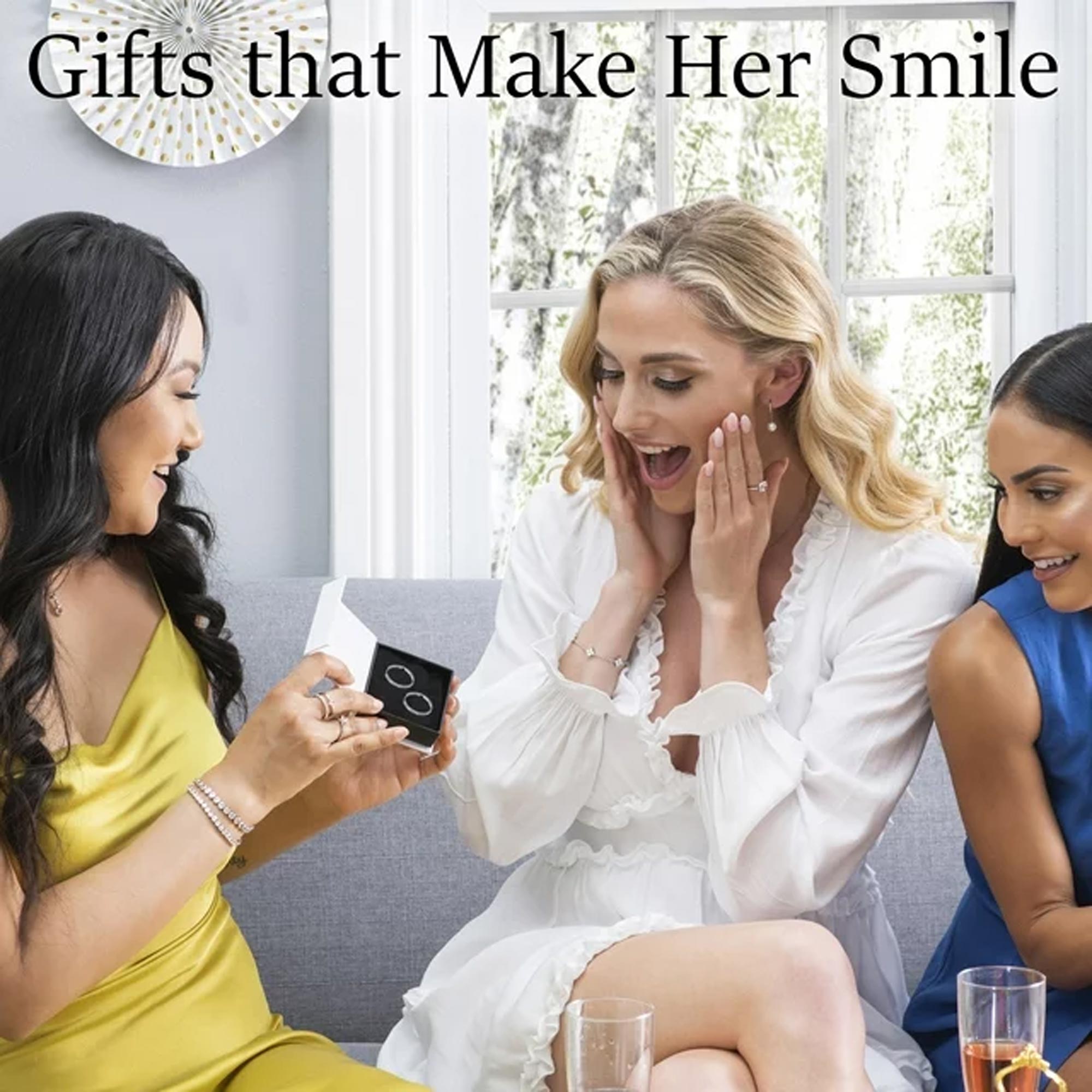 Cate & Chloe Betty 18k White Gold Plated Pearl Earrings with Crystals _ Women's Drop Earrings, Gift for Her - Imagen 2