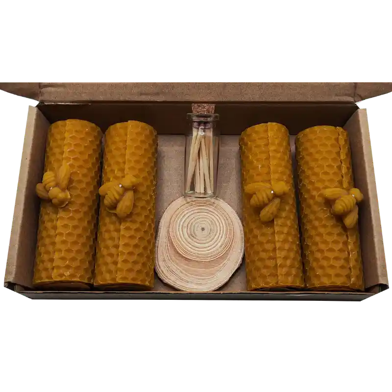 Caja de velas de miel