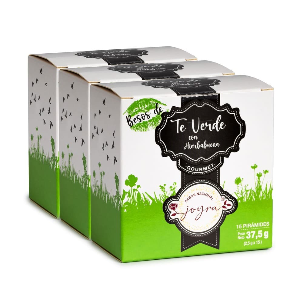 Pack de 3 cajas de Té Verde con Hierbabuena – 15 bolsitas
