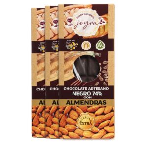 Pack 3 Tabletas Artesanas de Chocolate con Almendras y Miel – 100 gr.