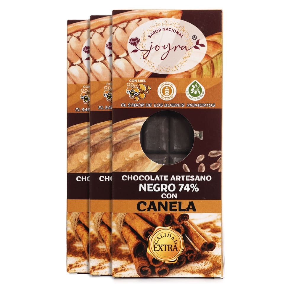 Pack 3 Tabletas Artesanas de Chocolate con Canela y Miel – 100 gr.